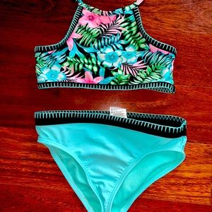 Tropical two piece swim suit size 7